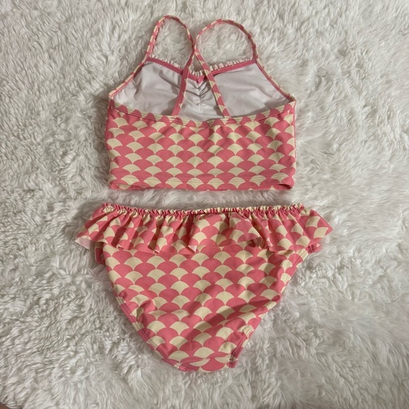 Hanna Andersson Pink and Cream Scallop Bikini Size EU 130 - Picture 3 of 5